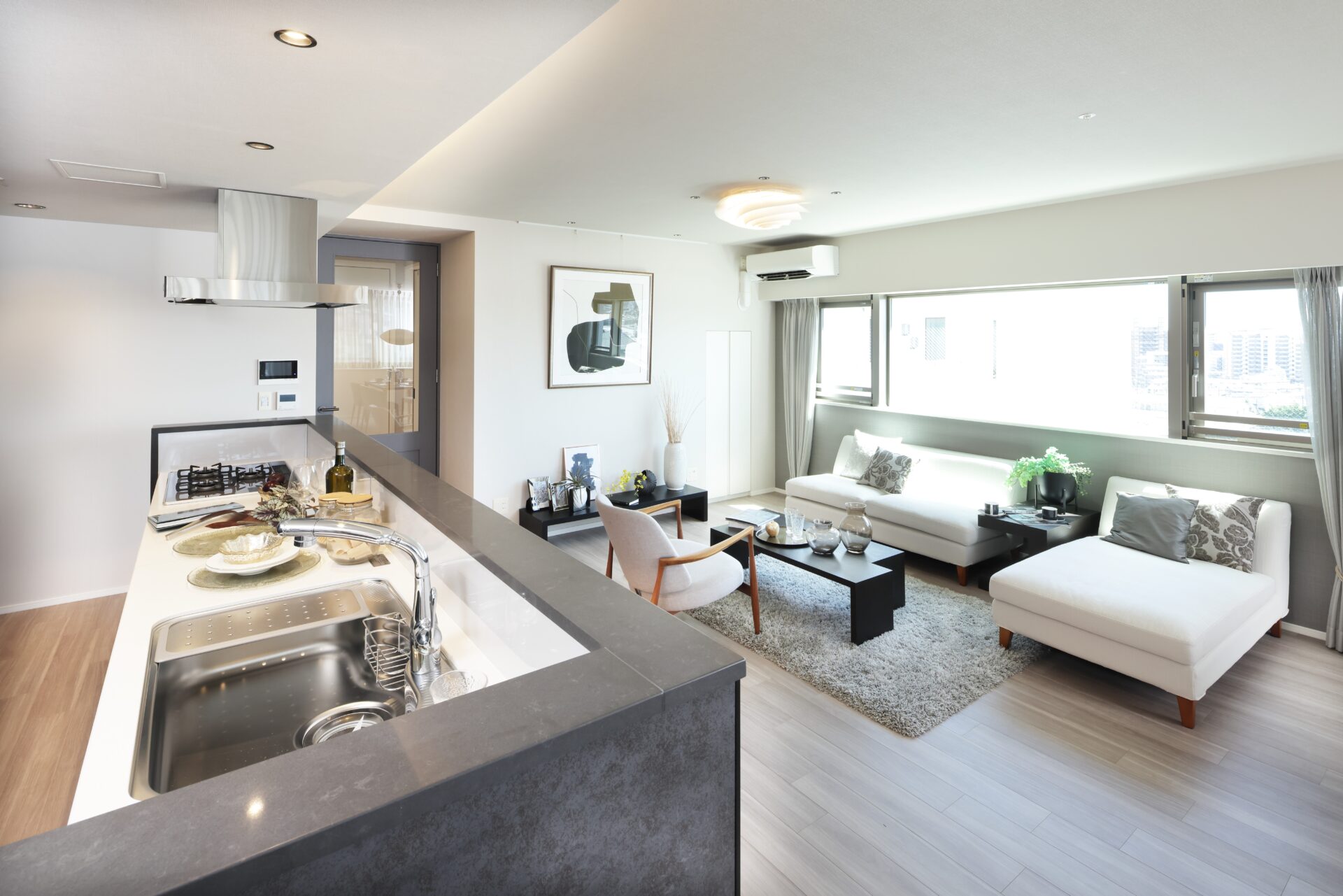 Kitchen & Living Room